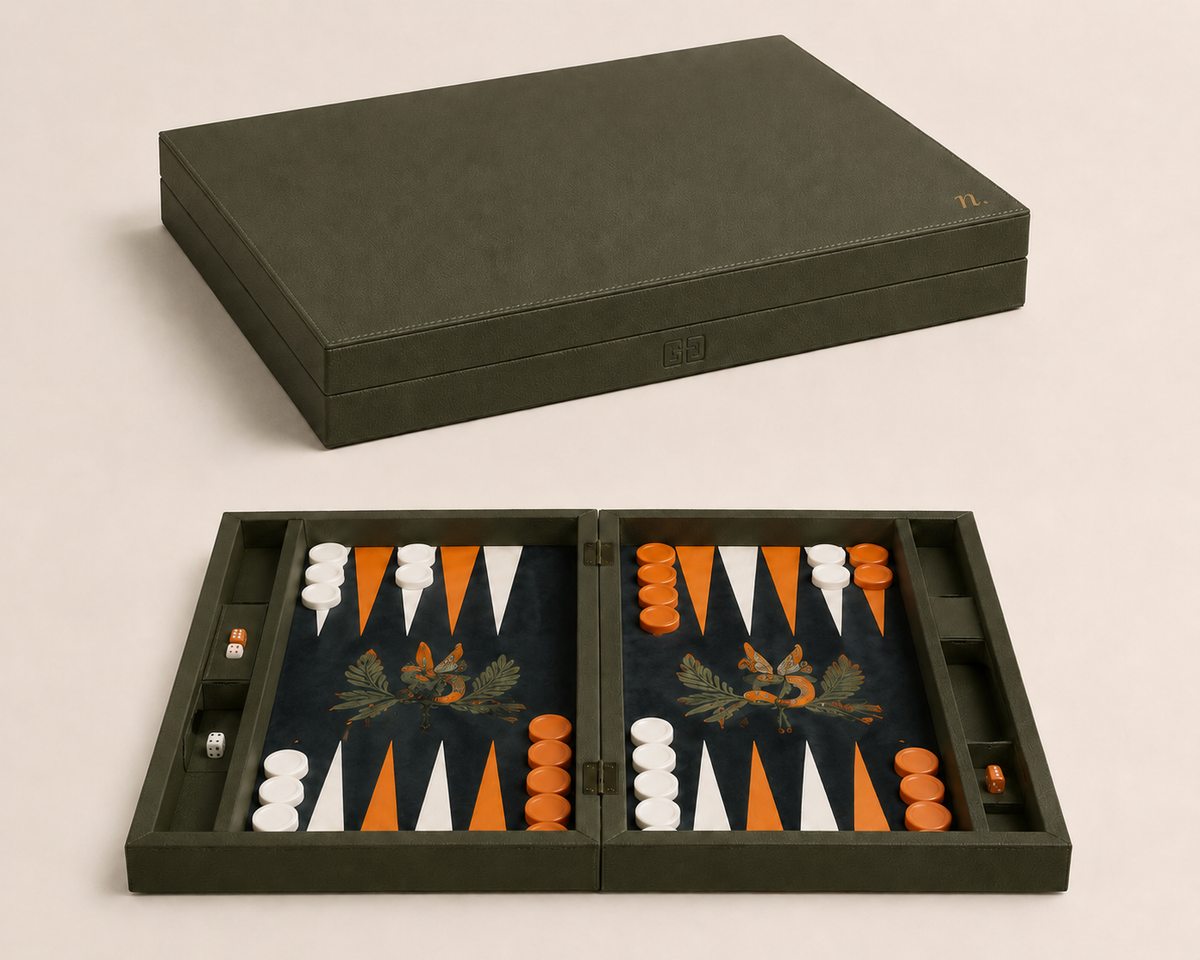 Ferdows leather backgammon